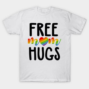 Vintage free mom hugs tshirt rainbow heart LGBT pride month T-Shirt